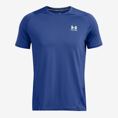 UNDER ARMOUR m majica 1383320-432 HEATGEAR FITTED GRAPHIC SHORT SLEEVE tech blue morph green