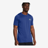 UNDER ARMOUR m majica 1383320-432 HEATGEAR FITTED GRAPHIC SHORT SLEEVE tech blue morph green