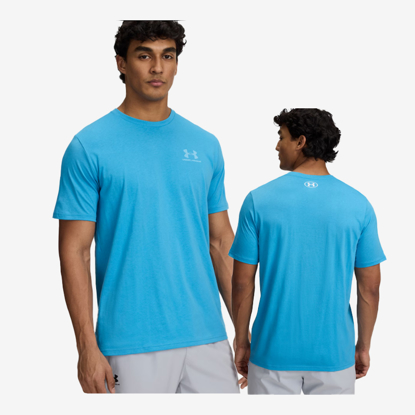 UNDER ARMOUR m majica 1326799-453 UA LEFT CHEST LOGO SHORT SLEEVE ether blue white