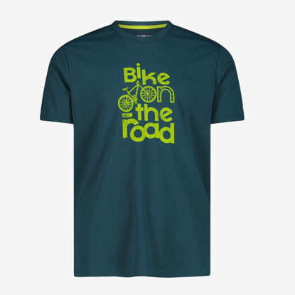 CMP m majica 30T5057 E958 PIQUÈ-WEAVE T-SHIRT WITH ADVENTURE PRINT alpine